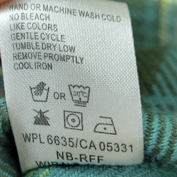 Woolrich Women's Plaid Shirt Petite Medium Agate Green - Picture 5 of 5